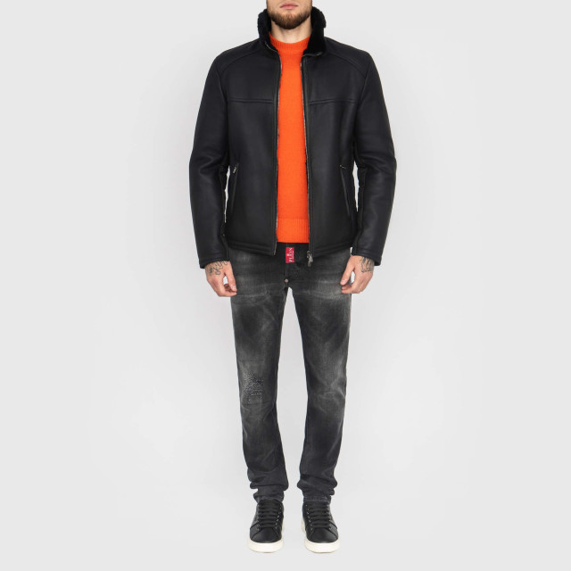 Пуховик шкіряний Corneliani