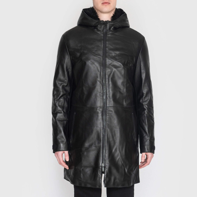 Пальто кожаное Emporio Armani