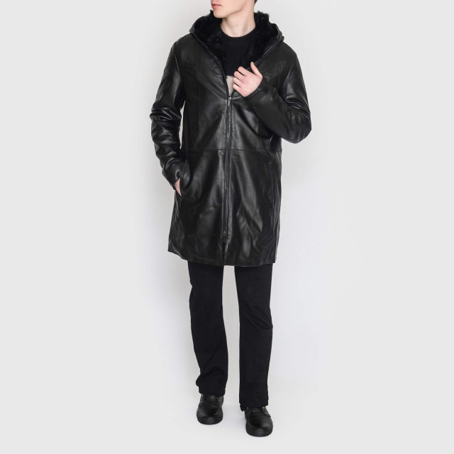 Пальто кожаное Emporio Armani