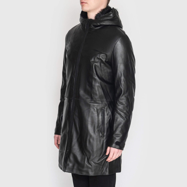 Пальто кожаное Emporio Armani