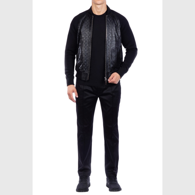 Куртка - бомбер с кожаными вставками Emporio Armani